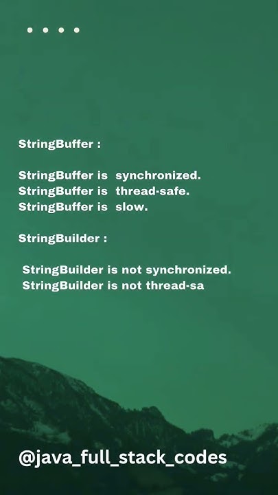 what is the difference between StringBuffer and StringBuilder in java ...