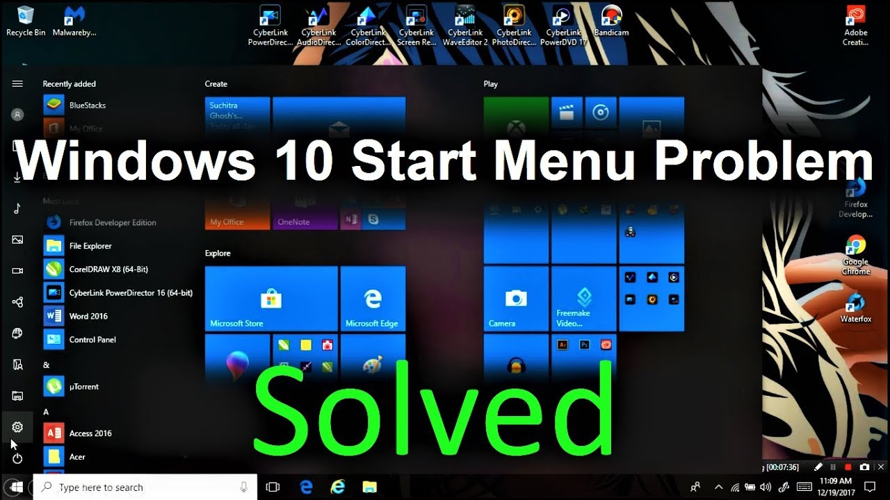 How to Fix Windows 10 Start Menu Problem - YouTube