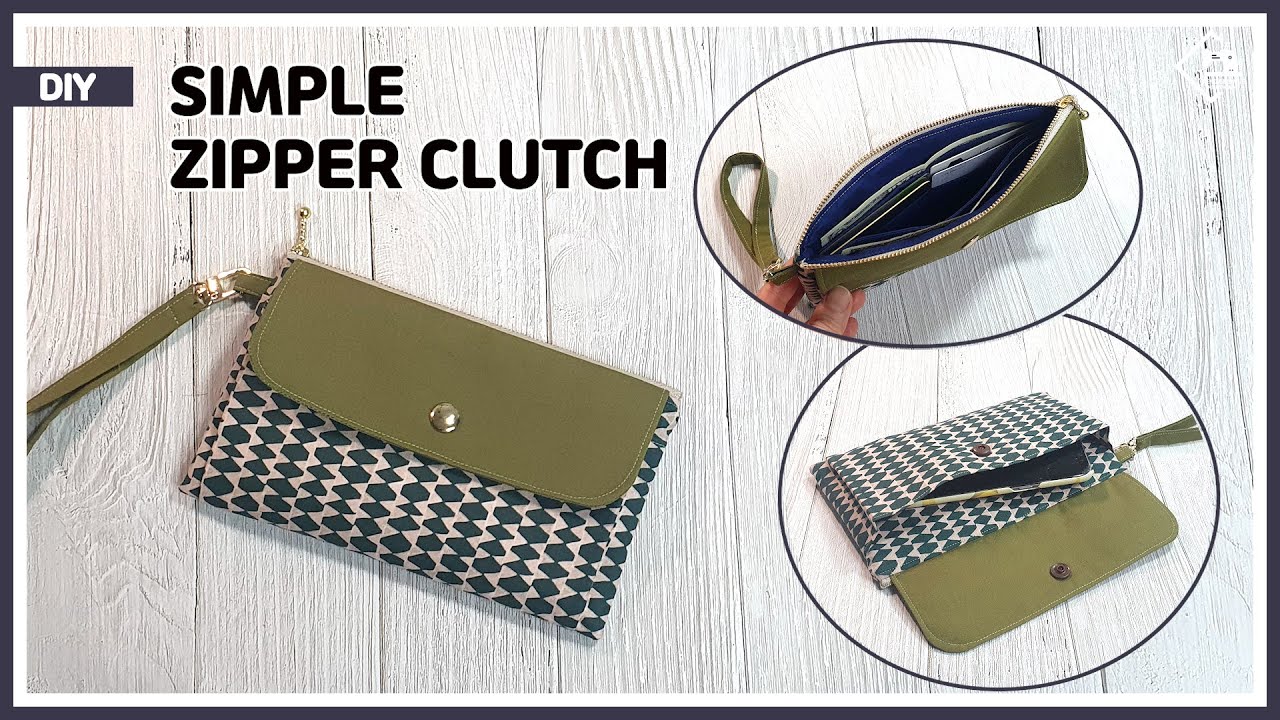 DIY Clutch with front pocket / Clutch Wallet Making Tutorial [Tendersmile  Handmade] 