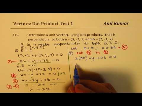 How to find a vector perpendicular to two vectors with Dot Product