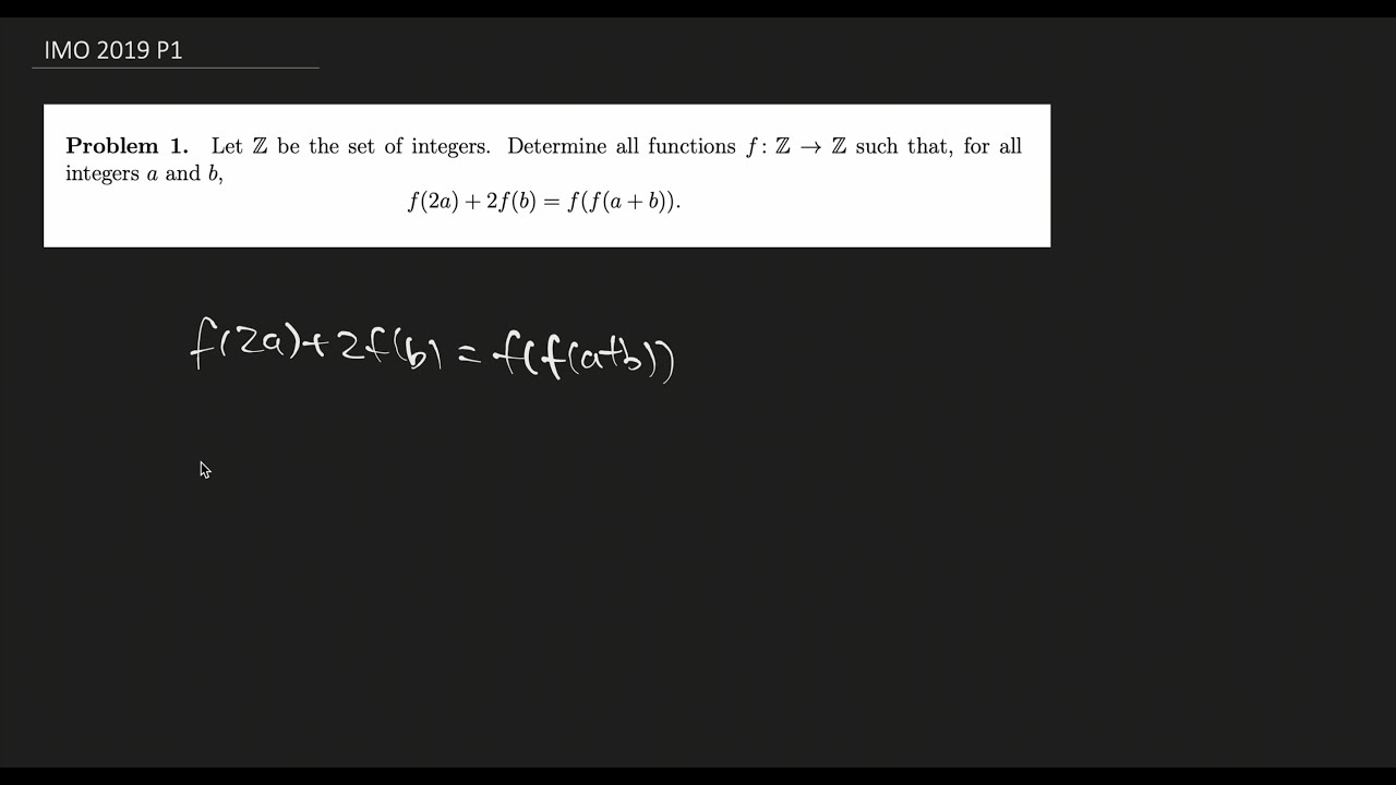 An Elementary Functional Equation: IMO 2019 P1