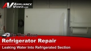 GE Refrigerator Repair  Leaking Water Into Refrigerated Section  Drain Trough  Diagnostics