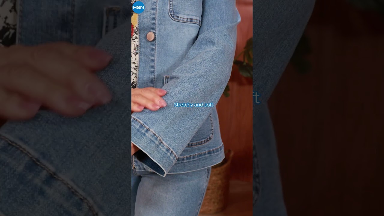 DG2 by Diane Gilman Luxe Touch Denim Patch Pocket Utility Jacket