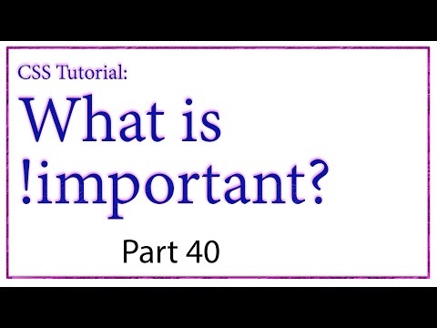 CSS The !important Hindi | What is !important?