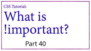 CSS The !important Hindi | What is !important