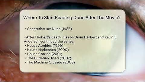Where To Start Reading Dune After The Movie? - The SciFi Reel