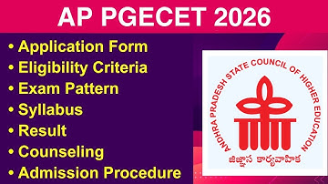 AP PGECET 2026 - Application form, Eligibility Criteria, Exam Date, Syllabus, Counseling