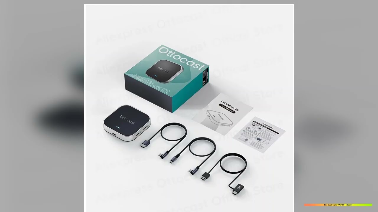 OTTOCAST E2 Carplay AI Box Wireless Carplay Android Auto Adapter 8GB 128GB Netflix Youtube Video