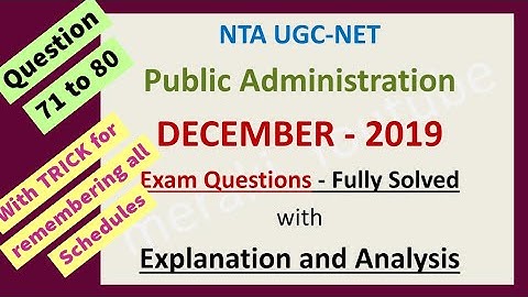 UGC NET Public Administration December 2019 Paper Questions - Fully Solved with Explanation