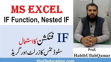 IF Function | Nested IF | Excel Formula and Function | How to calculate Result and Grade