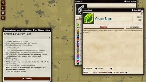 how to create a custom race for D35E on FVTT