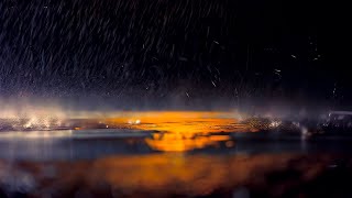 rainy night on pavement  - Moody Rain Ambience for Sleep