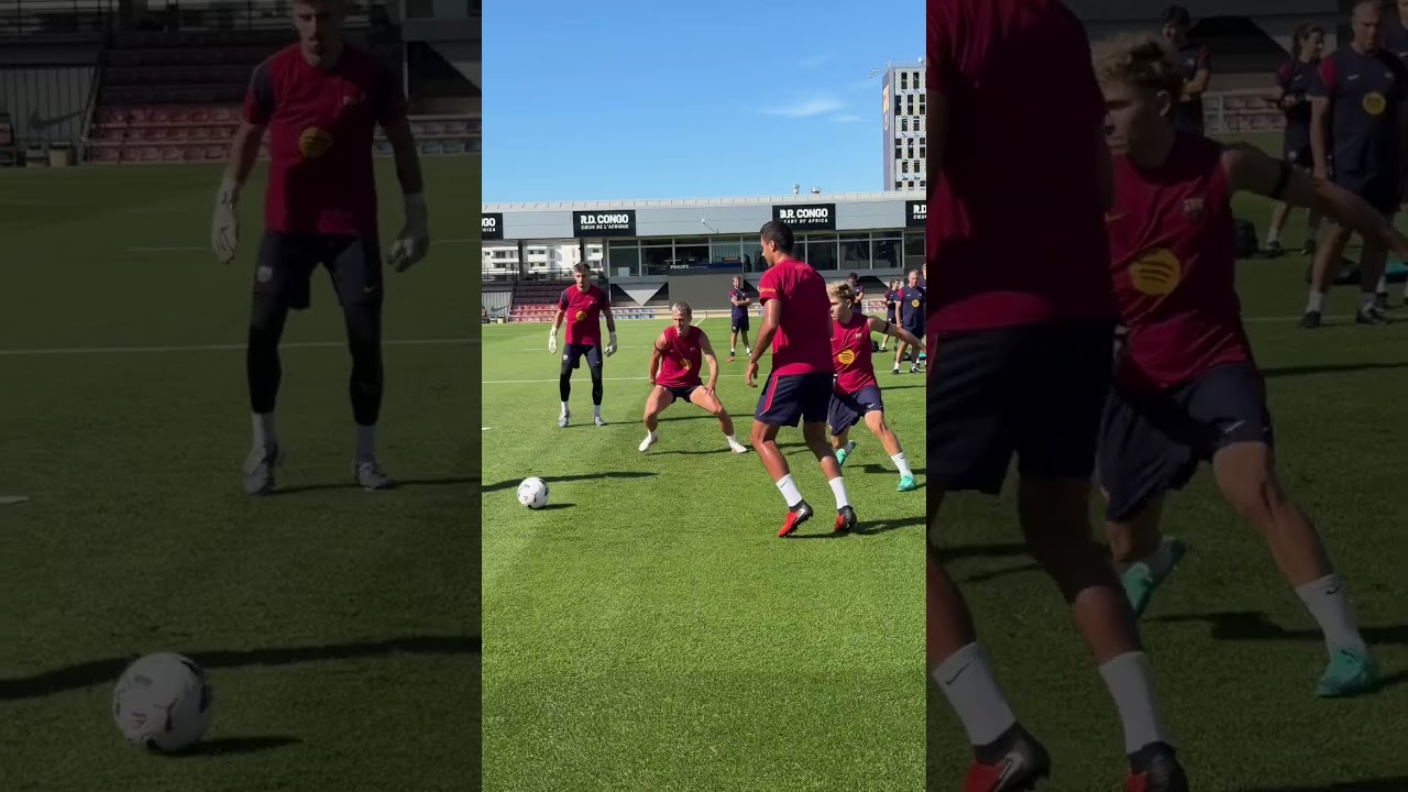 Welcome to Barça rondos, Rodri 😏 #fcbarcelona #shorts