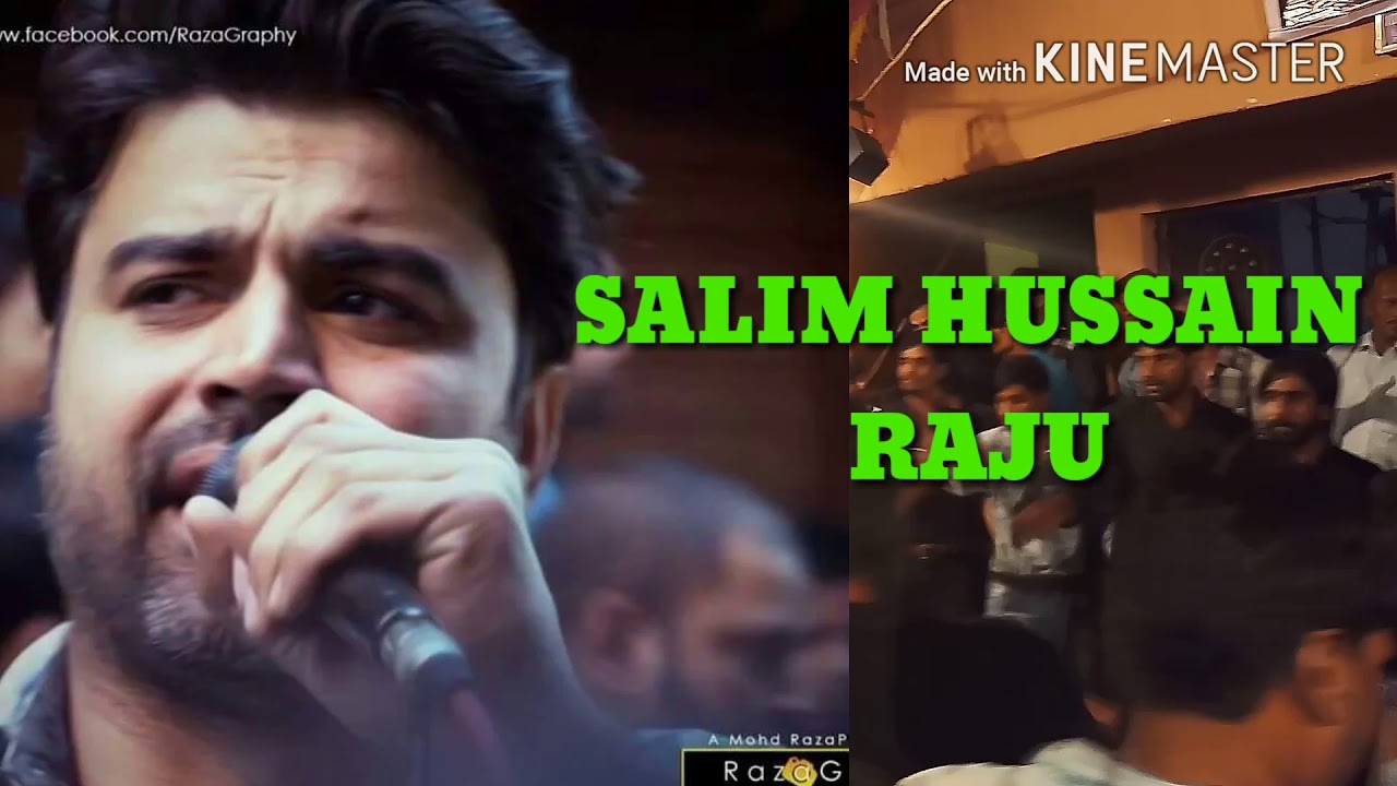 janab salim hussain raju shikarpuri noha khanjar shahe mazloom ki gardan p chalaya in delhi live