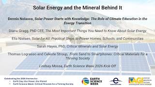 Solar Energy and the Minerals Behind It (Earth Day and Earth Science Week 2026)