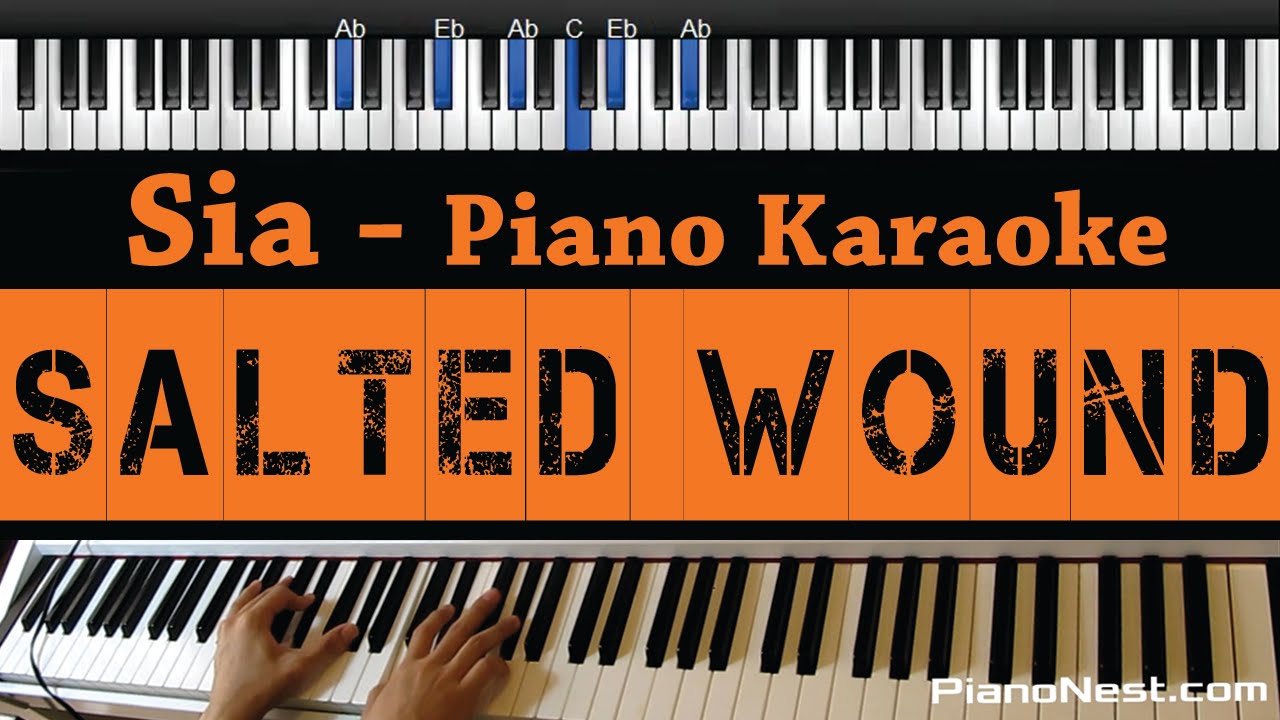 Sia - Salted Wound - Piano Karaoke / Sing Along / Cover with Lyrics (from 50 Shades of Grey)