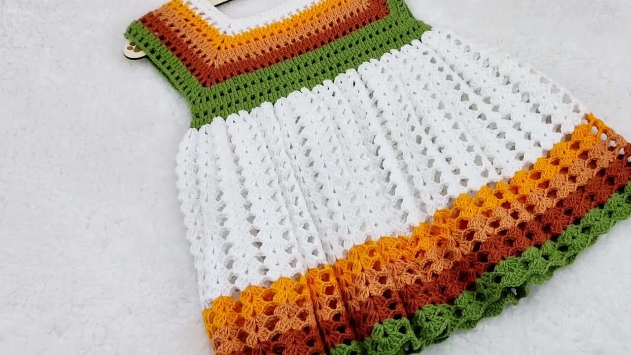 🌹Tığ işi bebek elbisesi,baby dress,New design crochet knitting,how to make crochet tutorial