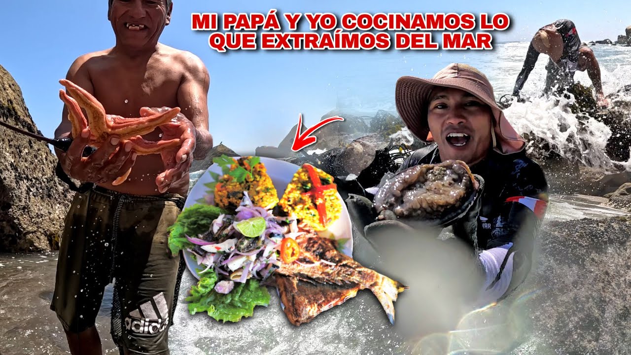 ¡INCREÍBLE Aventura con mi PAPÁ! Extraemos Mariscos entre Zonas Rocosas y Cocinamos al Instante