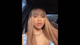 FINMOO Full 360 Lace Frontal Highlight 4/27 Honey Brown Blonde Straight Human Hair Wig