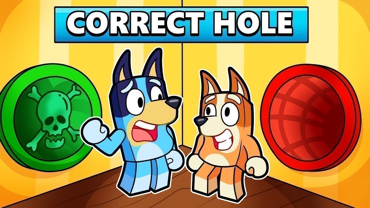 DON'T CHOOSE THE WRONG HOLE with BLUEY AND BINGO in ROBLOX ✅❌