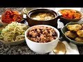 Korean red bean rice and side dishes (팥밥)