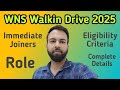 WNS Walkin Drive 2025 | WNS Jobs In 2025 | Non-IT Recruiters Jobs In WNS | Neeraj Bhatia Vlogs