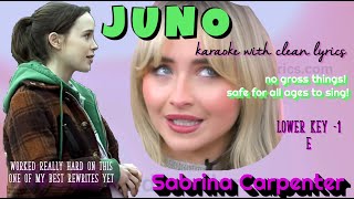 Juno Sabrina Carpenter Lower Key Karaoke With Clean Lyrics -1
