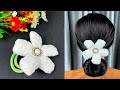 DIY Flower Hair Tie. How to make Flower fabric. Hair Accessories.