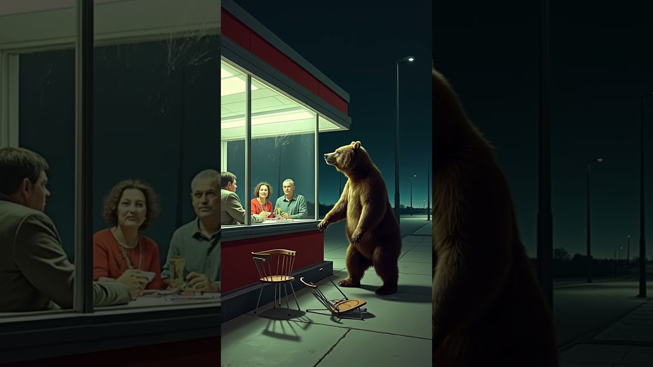 “A Bear Appears in a Restaurant at Midnight! Shocking Moments” 🐻 😱 