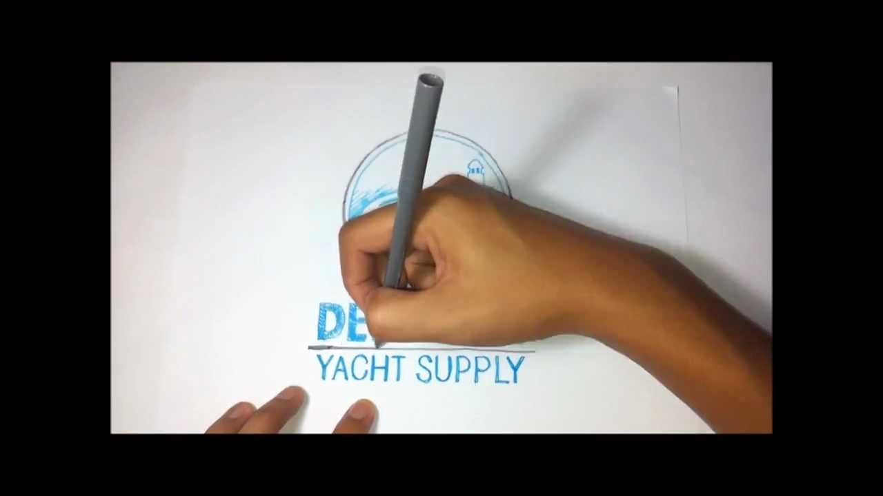 Hand Drawn version of the Deep Blue Yacht Supply logo