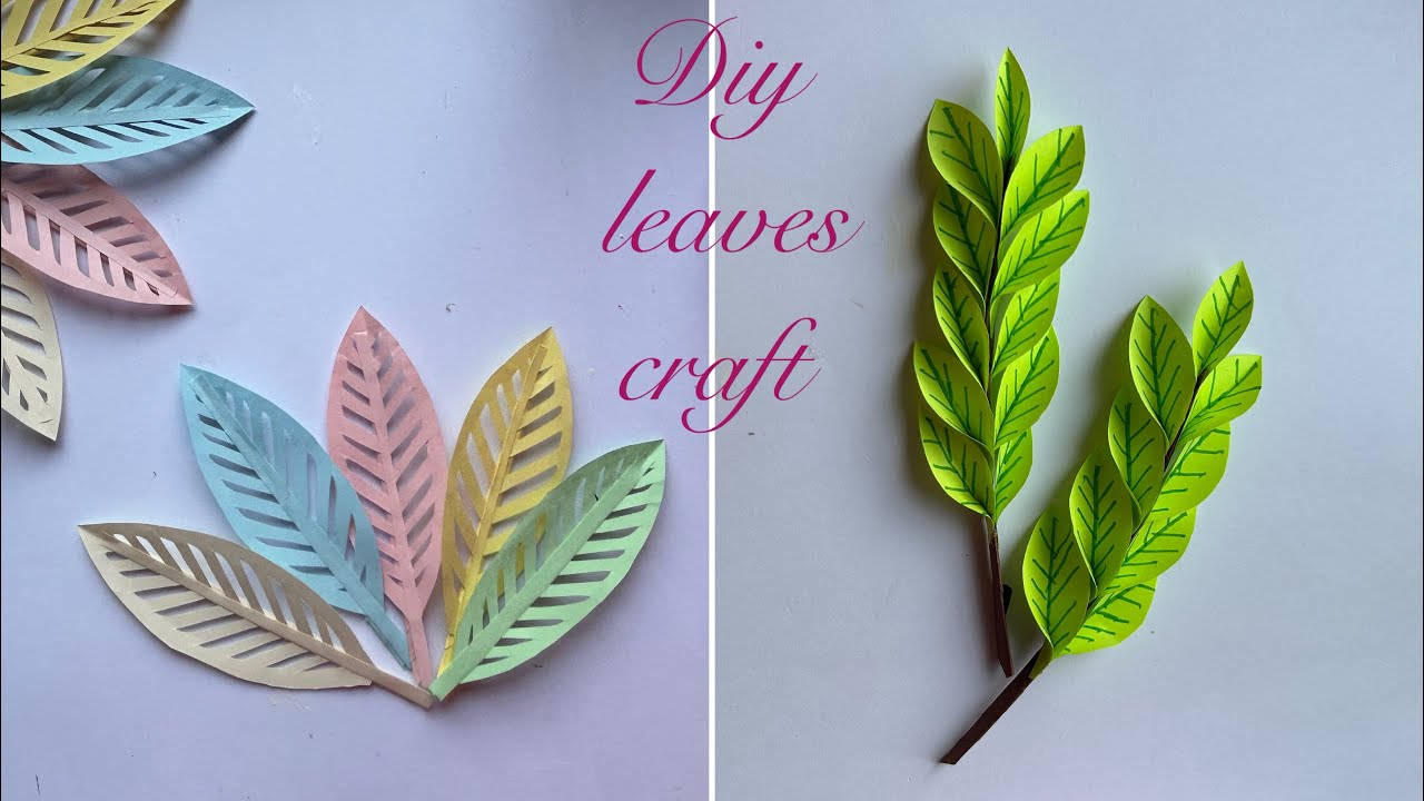 How to make paper leaves craft idea | beautiful leaves crafting - YouTube