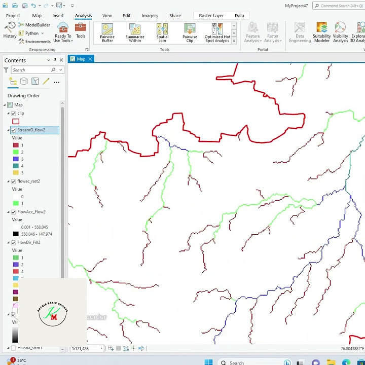 How to create stream order map hydrology in arcgis pro arcgispro 