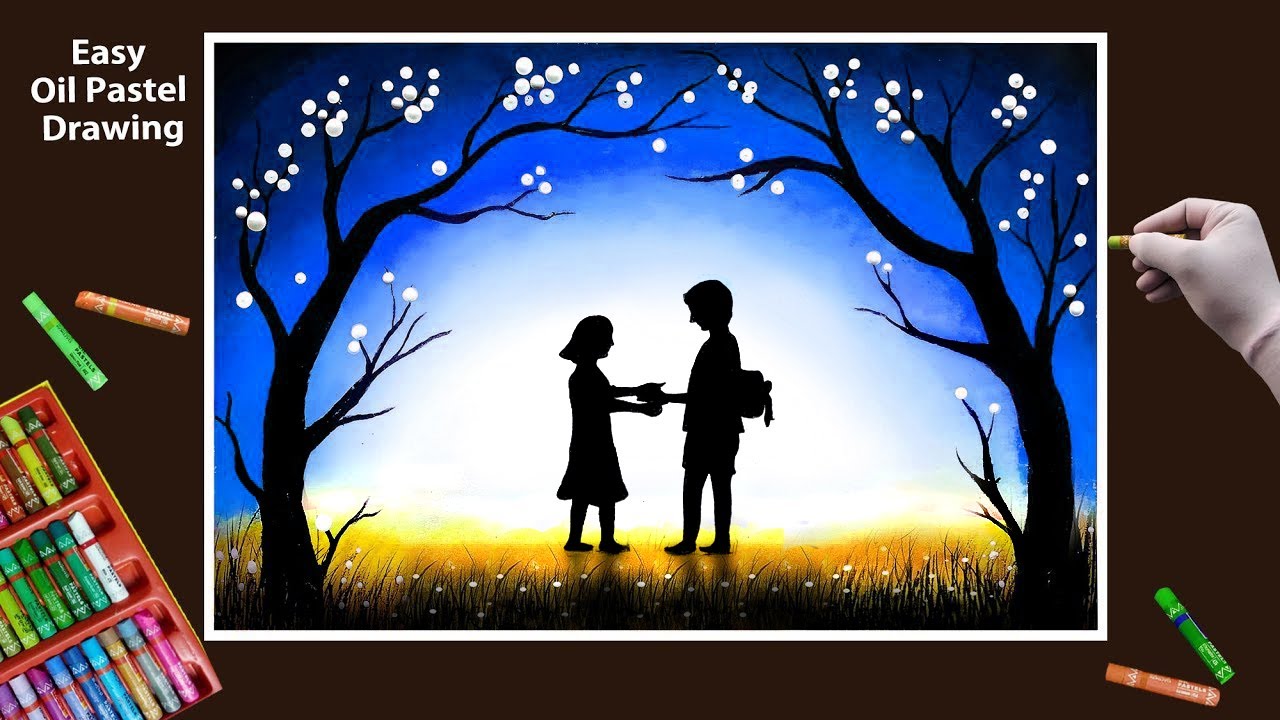 Raksha Bandhan Drawing with Oil Pastel || Rakhi Drawing ||How to draw Raksha Bandhan Special Drawing