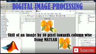 How to Shift of an image by 10 pixel towards column wise Using MATLAB