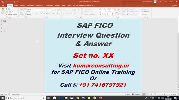 SAP FICO Interview Question 10 Call @ +91 7416797921 for more details