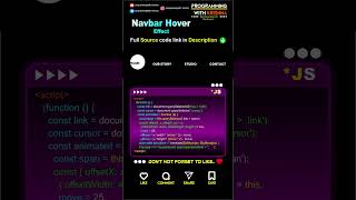 Navbar Hover HTML CSS JS #programmingwithkrishna #html #css #js #cssanimation #javatutorial #python