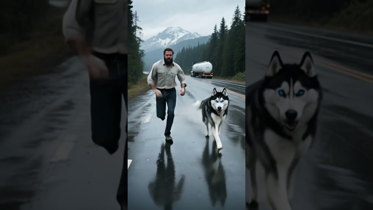 Mysterious Husky Stops Tanker… Saves Driver’s Life 🐺🚛 