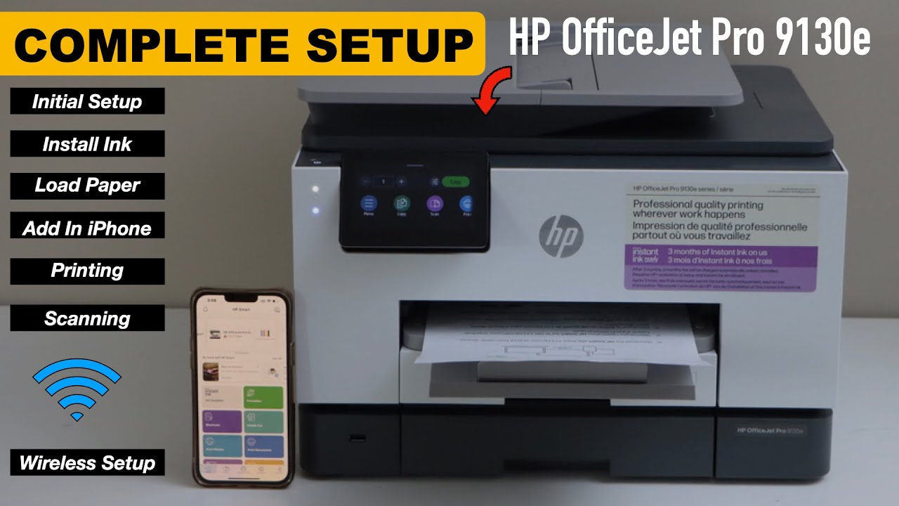HP OfficeJet Pro 9130e Setup, Unboxing, Install Ink, Alignment