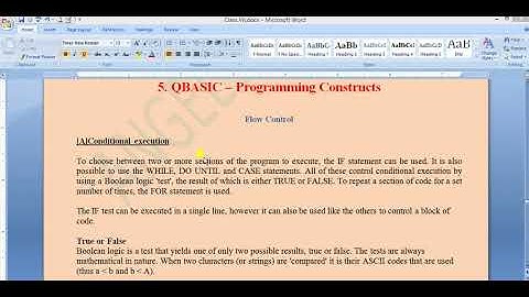 CH-5 QBASIC -programming Construct, Part -1