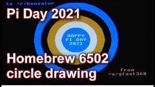 Happy Pi Day!  Circle drawing on a Ben Eater 6502