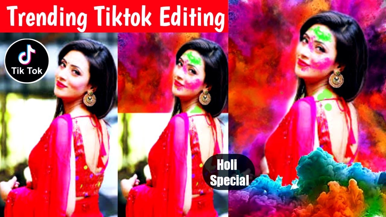 how to make holi trending video | viral tiktok holi video