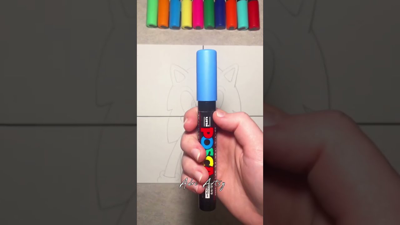 One Drawing of Sonic, but 4 DIFFERENT Art Styles with Posca Markers! Part 1