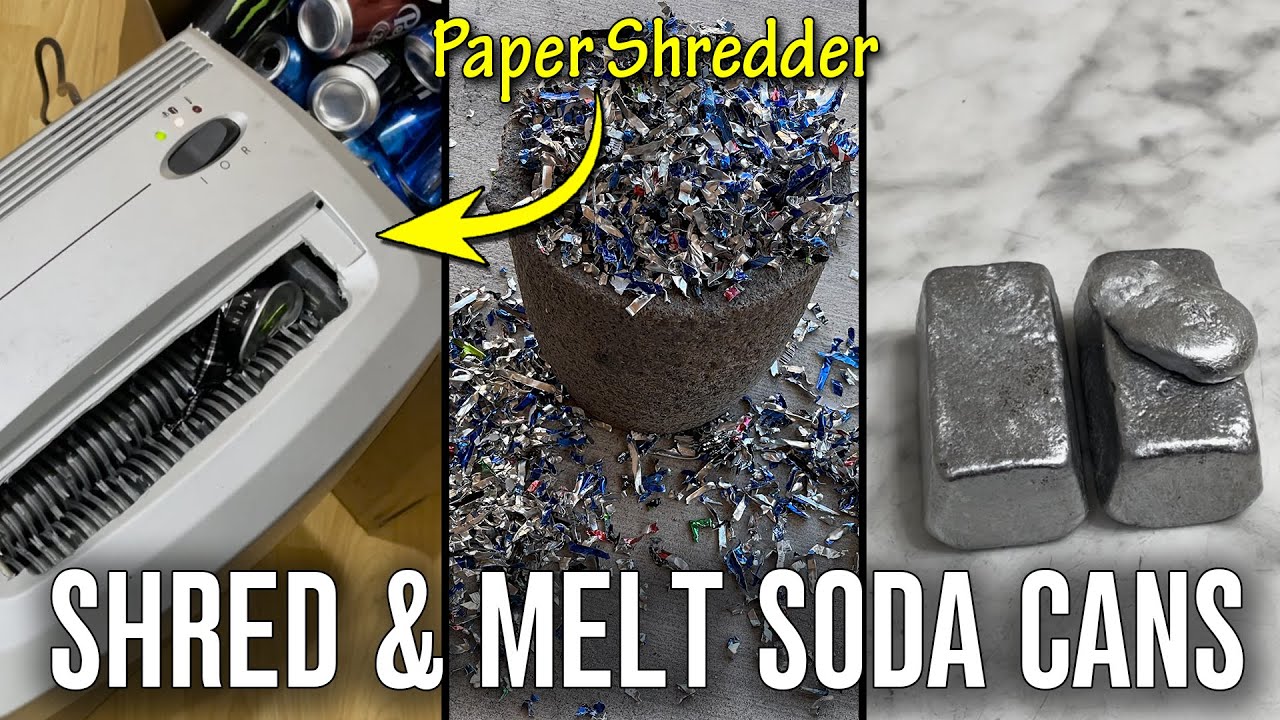 Shredding And Melting Soda Cans With A Paper Shredder Simple DIY