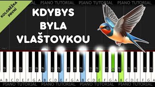 Kdybys byla vlaštovkou - Koloběžka první - Dagmar Patrasová - Svěrák & Uhlíř (piano tutorial + MIDI)