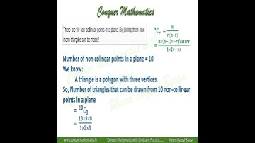 Number of Triangles formed from 10 non-collinear points -Permutations & Combinations -Class 11 Maths