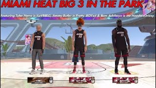 NBA 2K23 MyPark The Big 3 Gameplay #23 & #24 - Miami Heat takes over the park (Tyler, Jimmy, Bam)