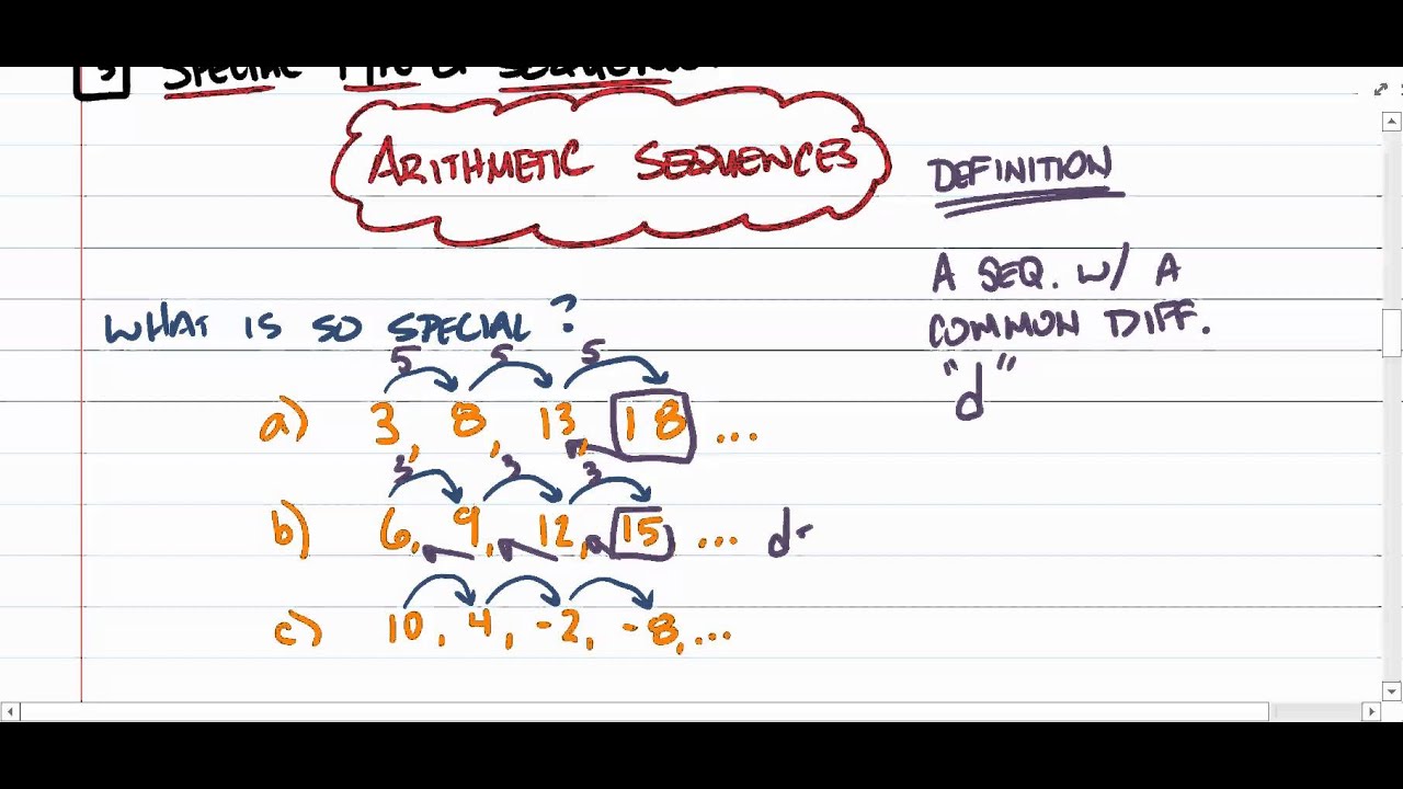 Z T 4 7 Arithmetic Sequences - YouTube