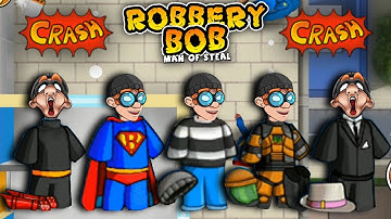 Robbery Bob - All Costumes Funny Video Game Part 17