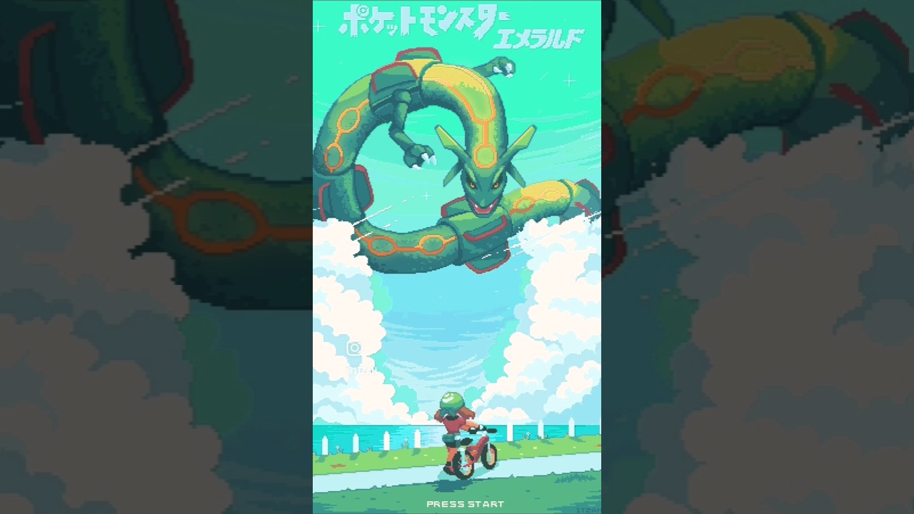 Pokémon RS Rayquaza Sky High 8bit Pixel