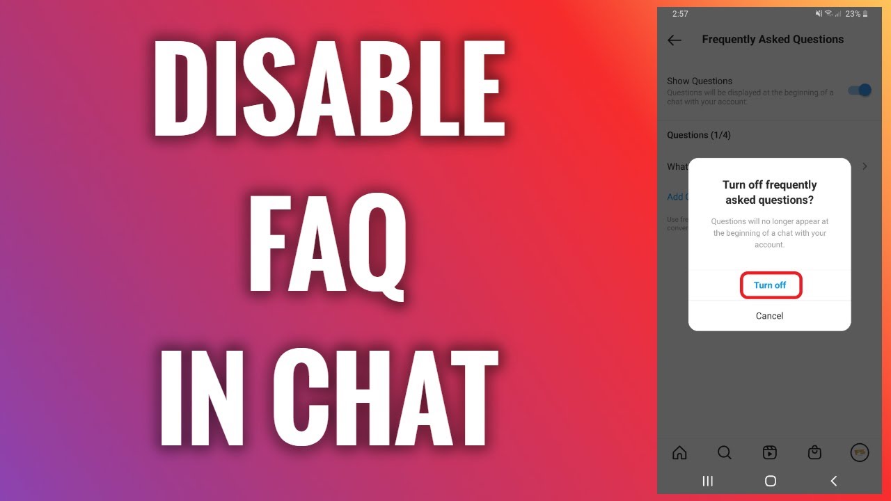 How To Disable Frequently Asked Questions In Instagram Chat